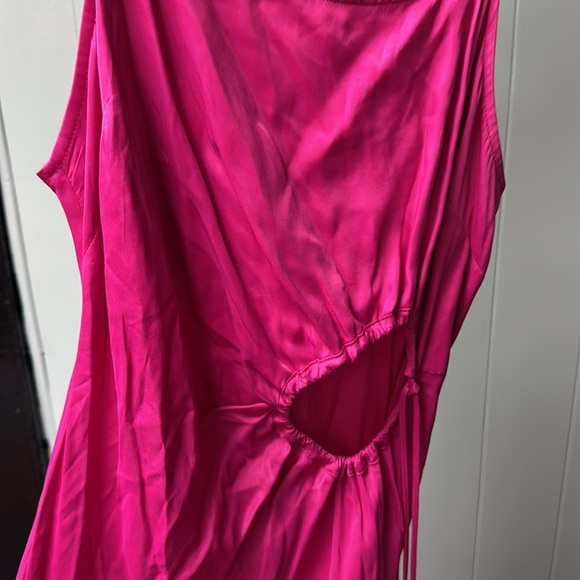 FARM RIO HOT PINK SLIP MIDI DRESS SIZE M - Picture 5 of 14